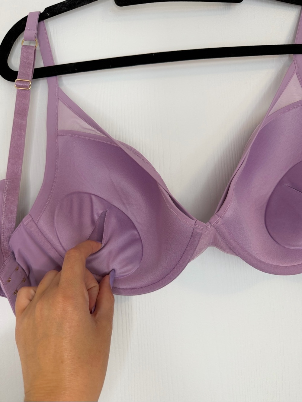 THIRDLOVE Bras 24/7 Classic Contour Plunge Bra Purple Pink Removable Pads 42B - Picture 13 of 13
